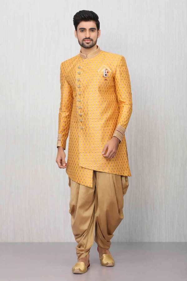 Princely orange dhoti kurta set