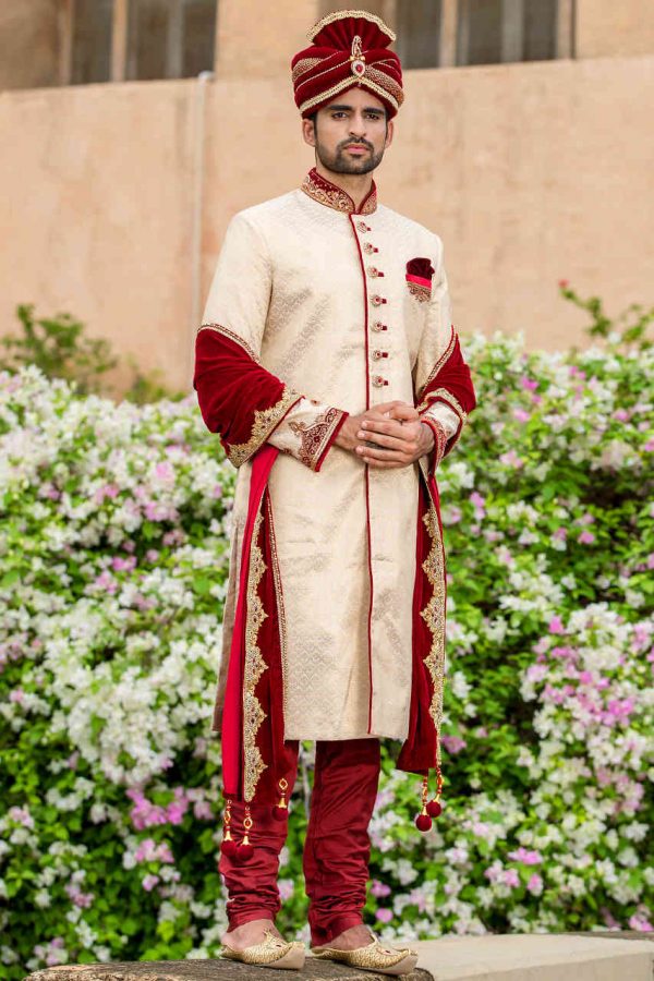 Elegant beige sherwani